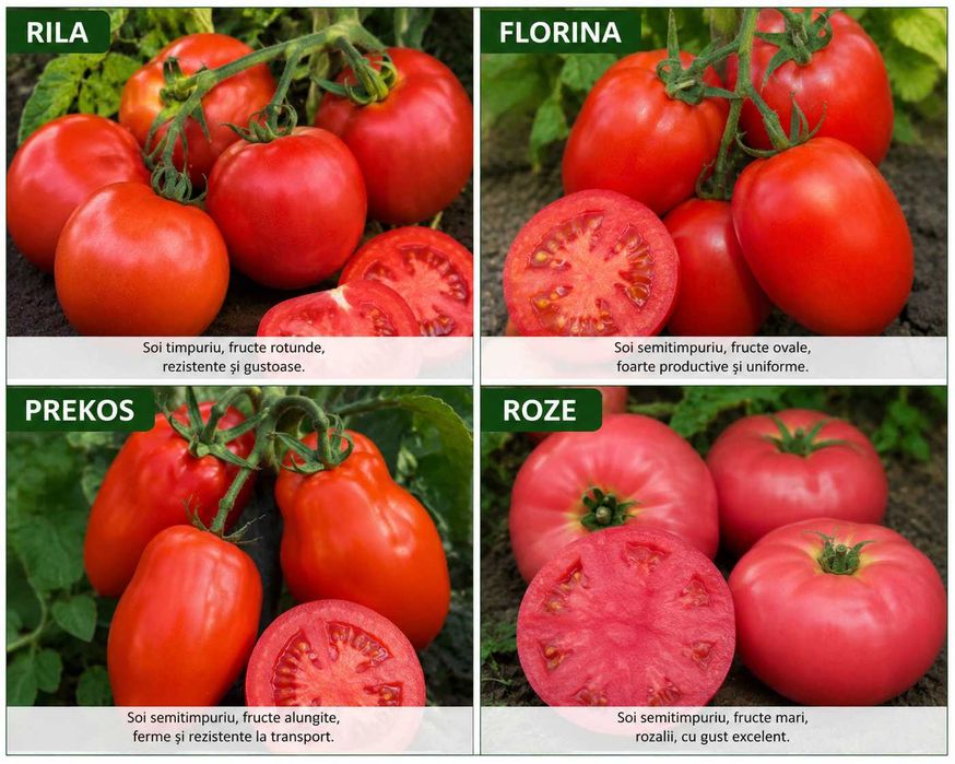 Rosii de gradina – RILA, FLORINA, PREKOS si ROZE – 5 lei/kg