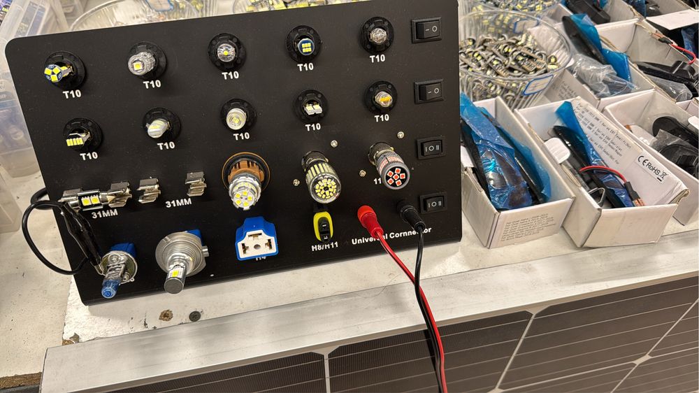 Placa De Testare Pentru Becuri Led Auto-Moto t10,p21w,h1,h4,h7,t20