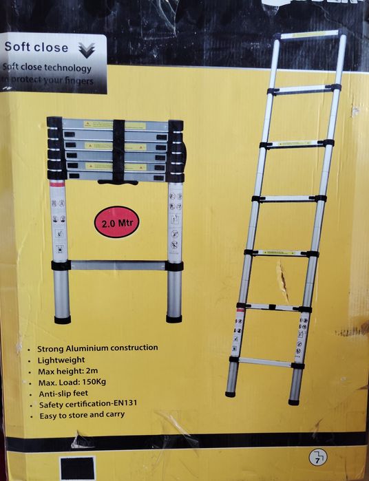 Scară telescopică PROFI 1x7, înălțime 2 m