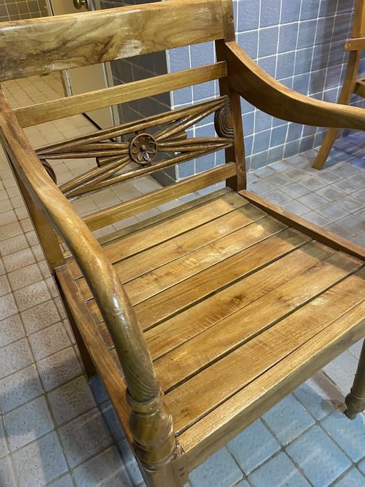 Деревянные кресла со столами массив премиум.