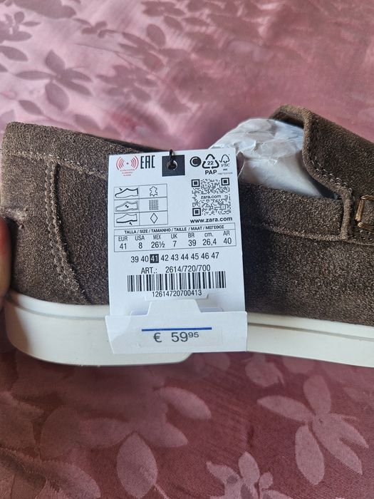 Мокасини Zara 41 номер нови