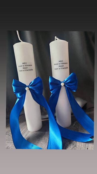 Set de 2 lumânări de cununie și buchet de mireasa