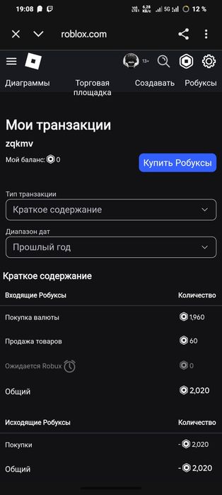 Продаю аккаунт в роблокс