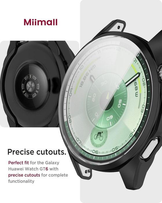 Силиконов кейс 360° градуса за часовник huawei watch gt6 46mm - черен