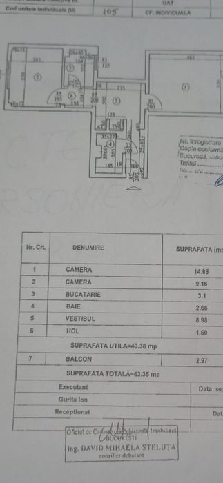 Proprietar | 2 Camere Decomandat, 43 mp – Teiul Doamnei, Facultatea de Construcții – Etaj 6