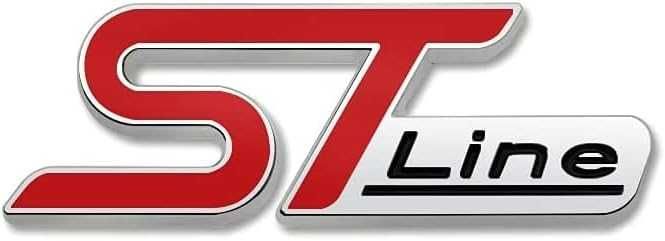 ST Line Емблема за Ford Сребриста  Метален Бадж за Fiesta Focus Mondeo