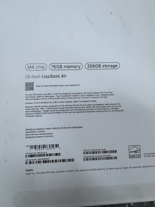 Macbook Air M4 16/256