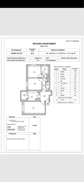 Apartament 3 camere Rahova Buzoieni