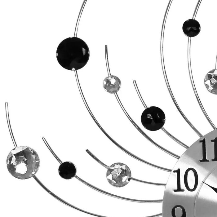 Стенен часовник с кристали , 50 см, Кварцов механизъм, Безшумен