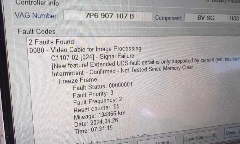 Reparatie Camera parbriz Lane Assist ACC Audi A6 A7 A8 VW Touareg C1107 / Reparatii ADAS Distronic si calibrare