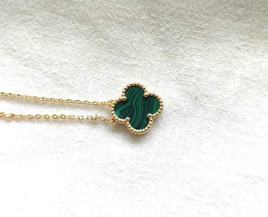Дамско колие с детелина от зелен малахит - Van Cleef & Arpels VCA