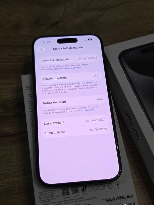 iPhone 15 Pro 128GB cu garanție
