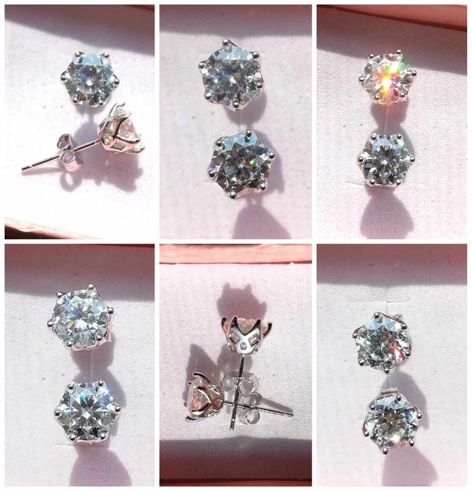 Cercei diamant moissanite 1 carat