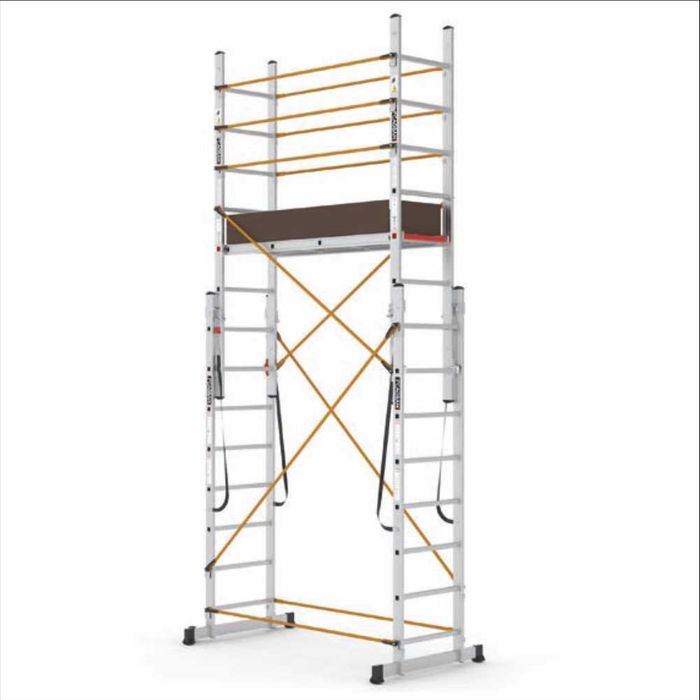 Scara si schela din aluminiu Tele PL PL003 h lucru schela 4.70m, scara dubla 3m