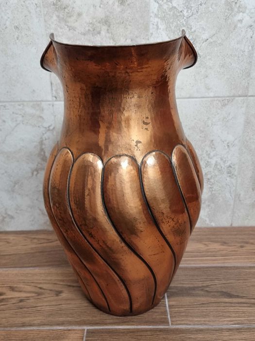 Carafa mare cupru, vaza 52 cm vintage, deosebita