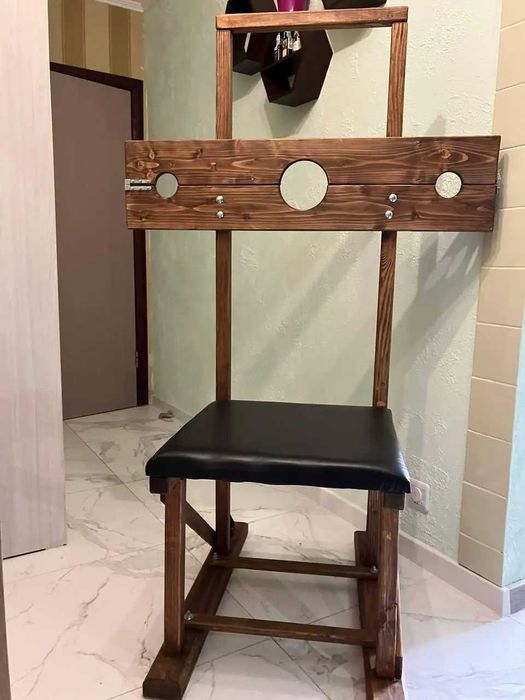 Scaun BDSM cu perne pentru fixare, mobilier BDSM, scaun sexual