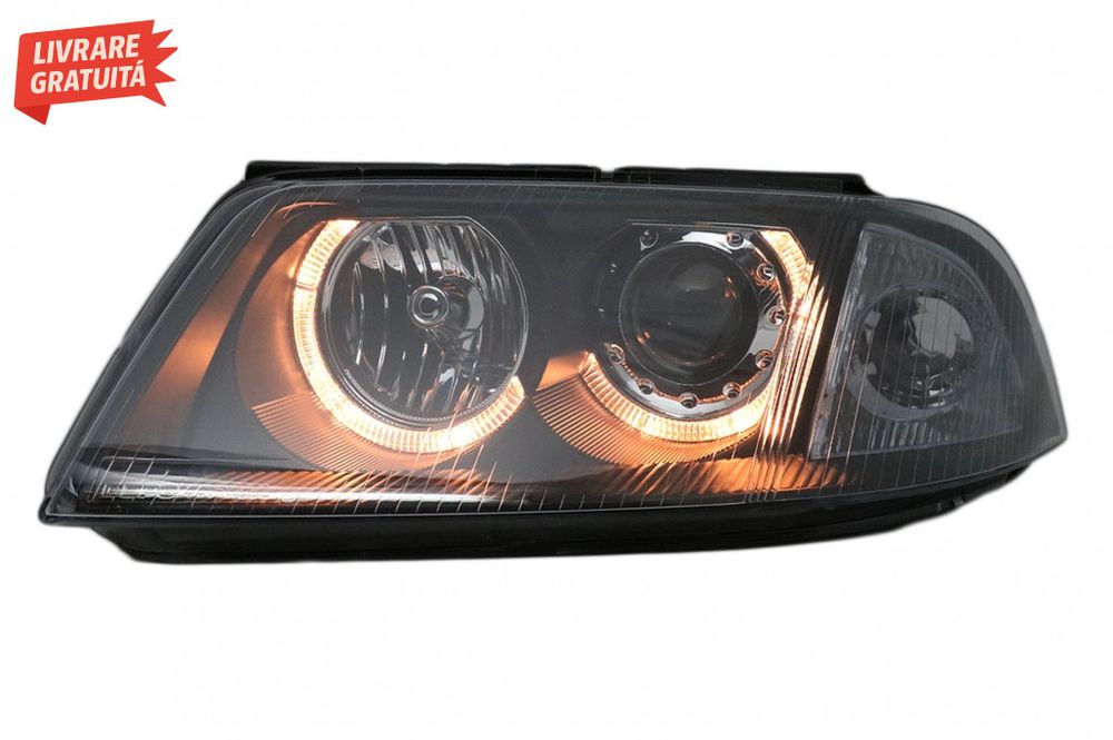 Faruri VW Passat 3BG B5 (09.2000-03.2005) Angel Eyes Negru