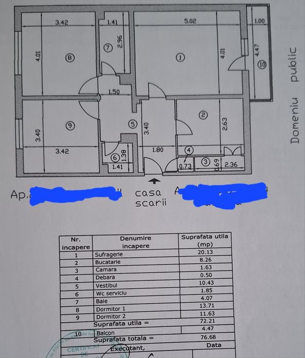 Apartament 3 cam. Bdul 1 Decembrie 1918