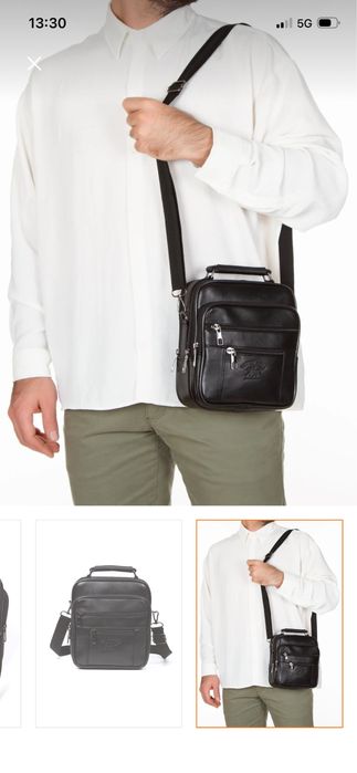 Мъжка кожена чанта Linatigers - нова, стилна и практична