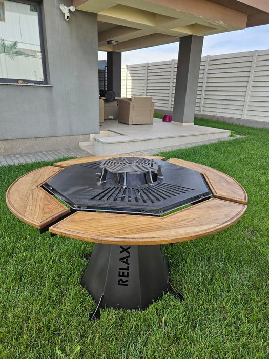 Gratar rotund cu plită