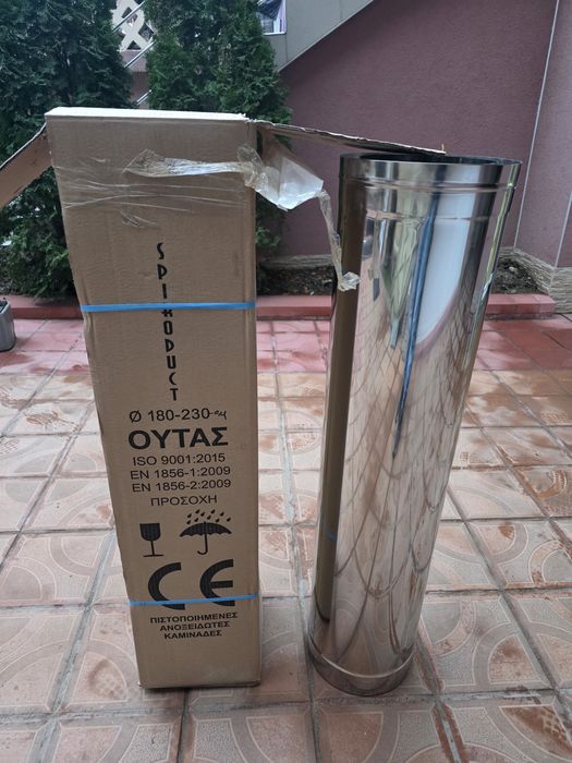 Двоен димоотвод, Инокс AISI 304;Обтяжна скоба за комин Инокс,