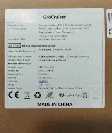 Висяща LED лампа за отглеждане на растения GroCruiser с 8 глави