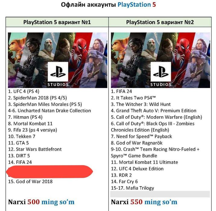 Игры для PlayStation 4-5 (офлайн)