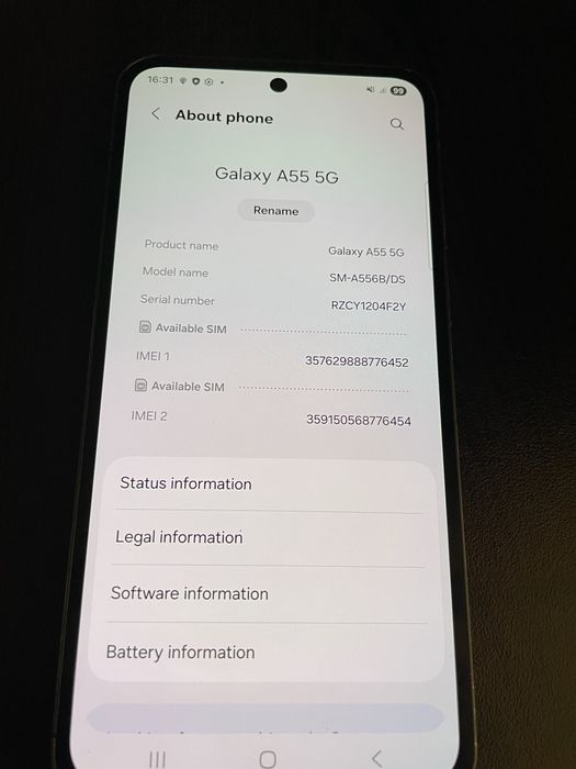 Samsung Galaxy A55 5G 256GB – Работи перфектно, отлична батерия, запазен, леки следи от употреба, 5G, Dual SIM