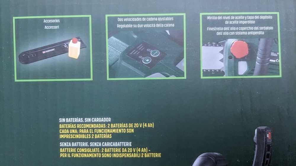 40V Безчеткова Резачка Parkside Верижен Трион Парксайд Чисто нов