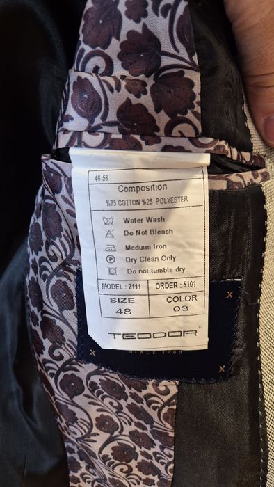 Мъжко сако Teodor сиво/бежово размар 48