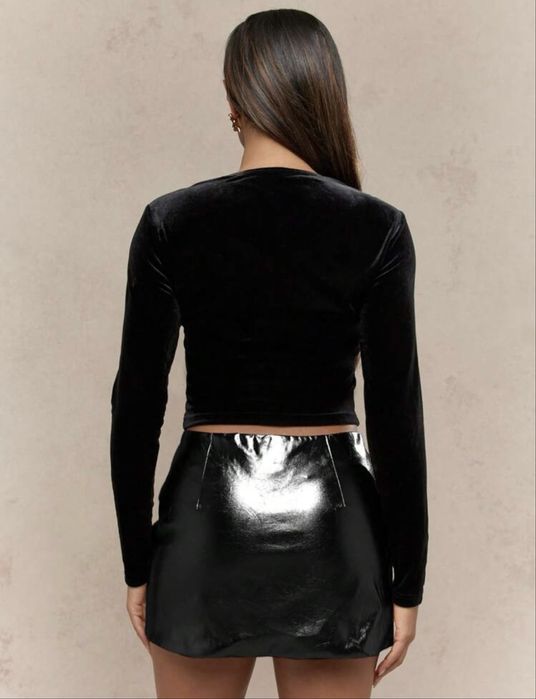 Черна кожена пола Missguided с етикет