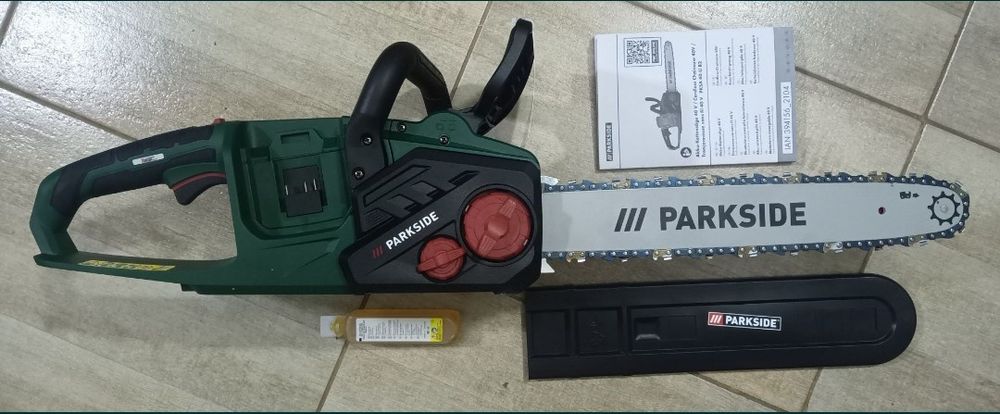 Parkside drujba electrica 40V cu baterie de 20V 4A 8A fierastrau lant