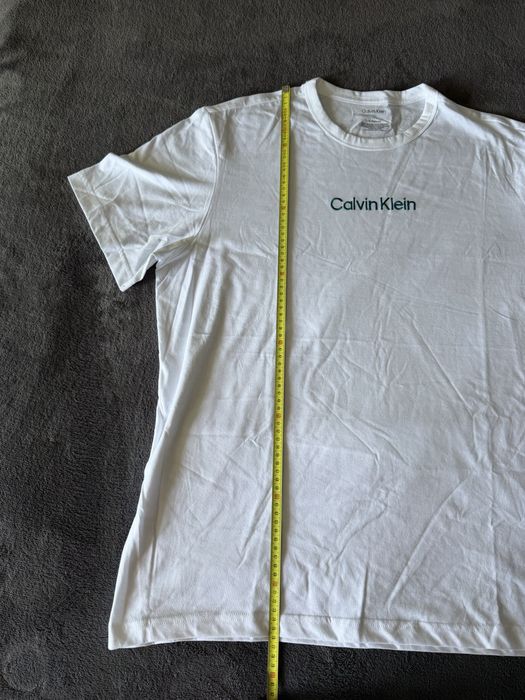 Calvin Klein crew neck tricou alb cu logo piept brodat marimea XL nou original