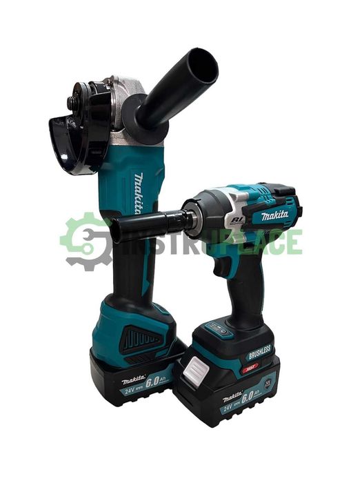 2в1 БЕЗЧЕТКОВ Акумулаторен ъглошлайф и гайковерт Makita 24v с МАКИТА