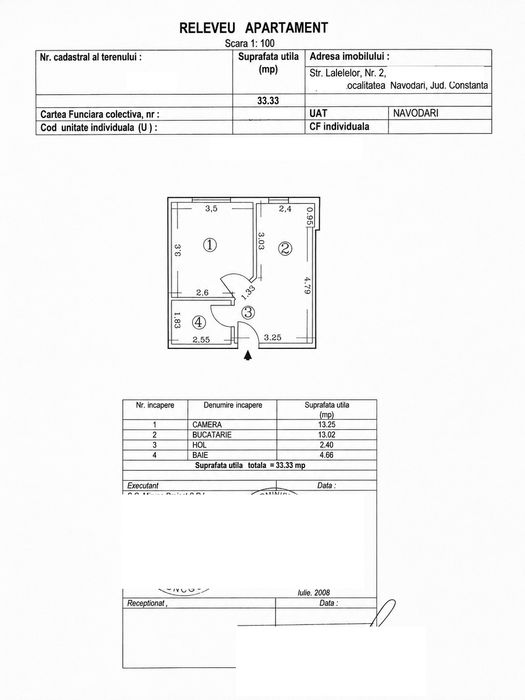 Garsoniera 2camere 34m2
