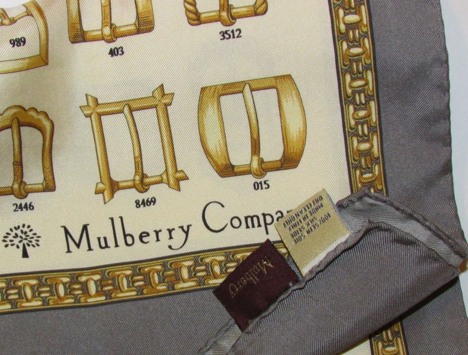 Esarfa vintage Mulberry Company  din matase naturala
