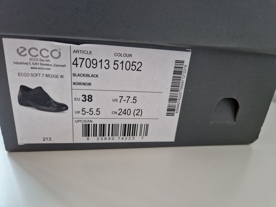 Pantofi ECCO, impermeabili, negri, nr 38