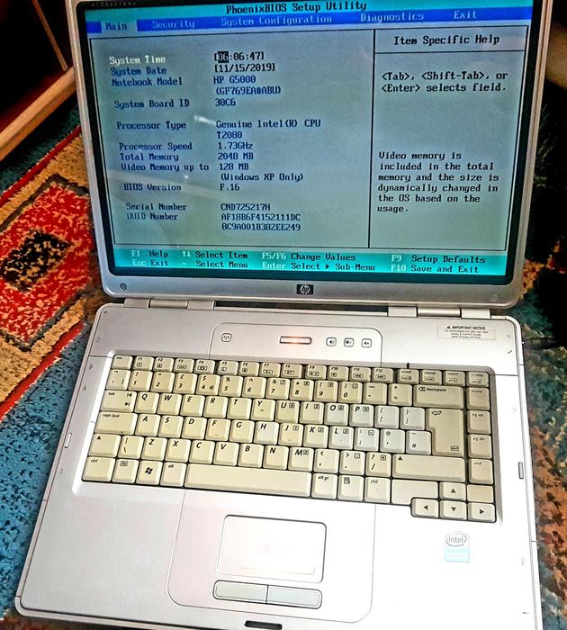 Laptop HP Intel , Pentium Dual Core. Functional . Pentru Piese !!!