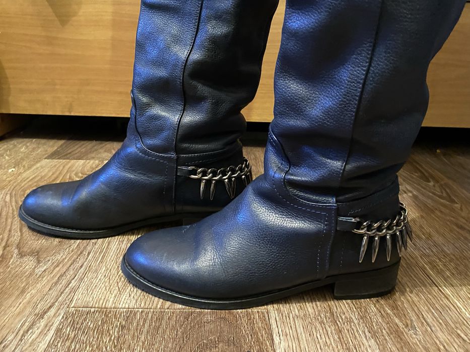 Сапоги женские темно-синие