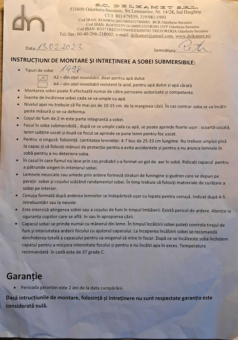 Soba submersibila pentru ciubar/piscina