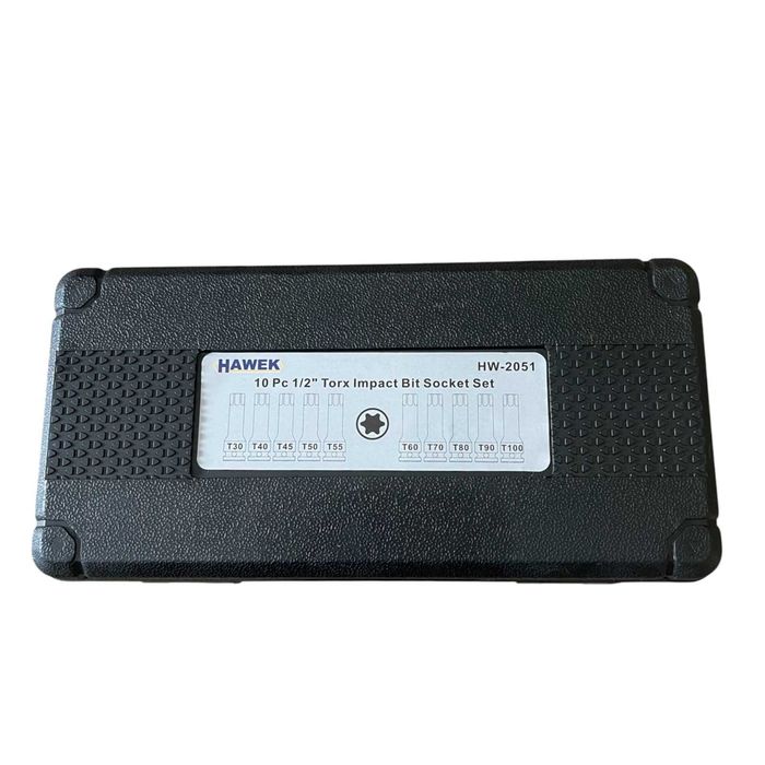 Комплект ударни битове 1/2 – торкс 10 части HAWEK
