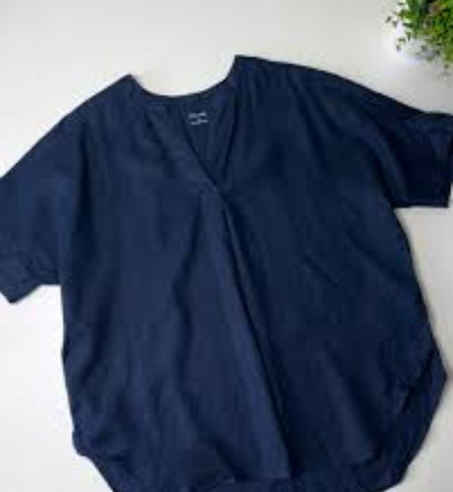 Блуза на лето из темносинего льна Mark's Spencer