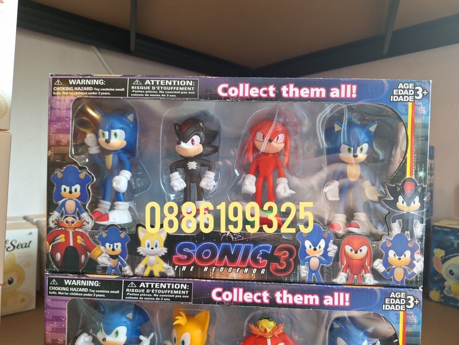 Комплект 4 броя фигурки Соник Sonic 3, Фигурки Sonic