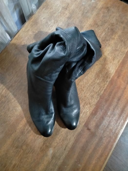 Сапоги ботфорты кожаные, осенние.