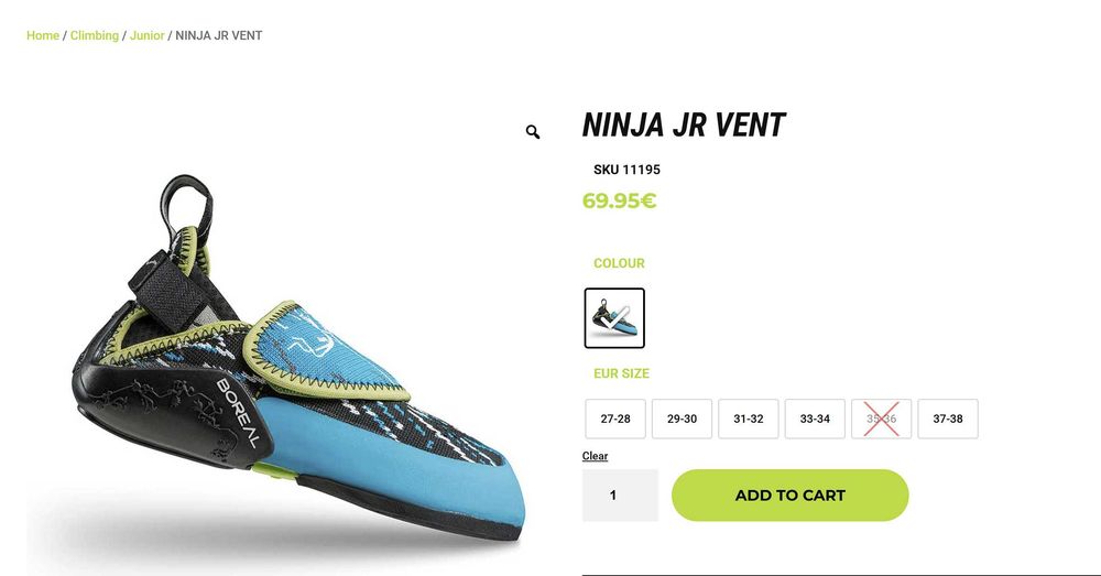 Обувки за катерене Boreal - Ninja Junior Vent №35