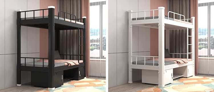 Двухъярусная металлическая кровать для взрослых, с лестницей, прочная