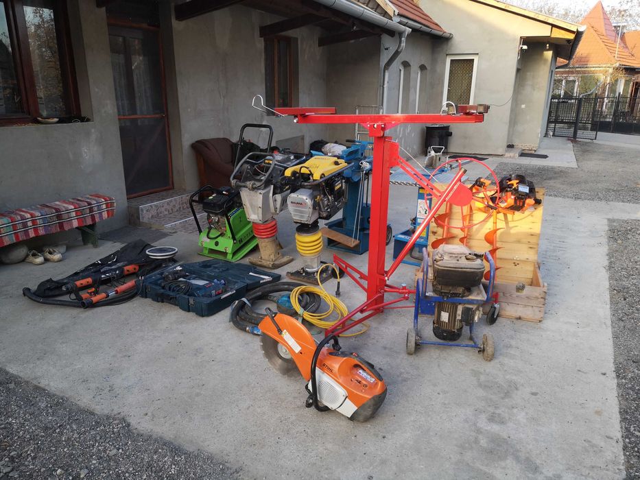 compactor, picamer, placa vibratoare, ghilotina pavaje etc.