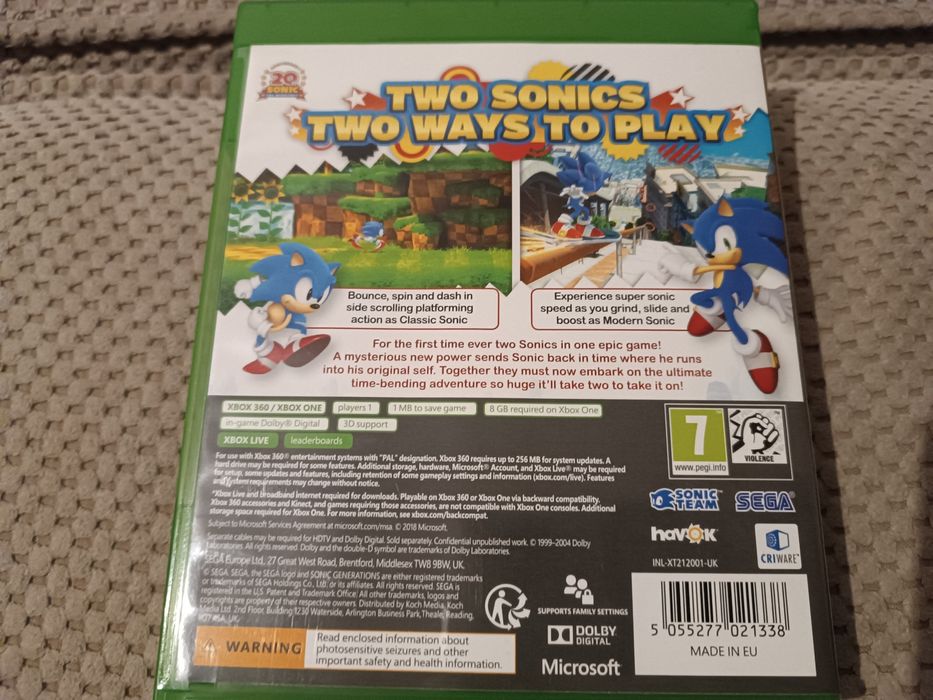 Joc original pt copii Sonic Generation pt  Xbox one X și  Xbox 360