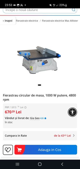 Fierăstrău circular de masa