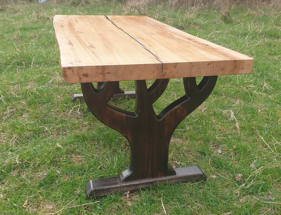 Măsuță de cafea cu blat de stejar și rășină